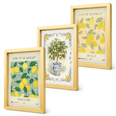 Talijanski posteri s motivima citrusa i voća set od 3 slike u okviru