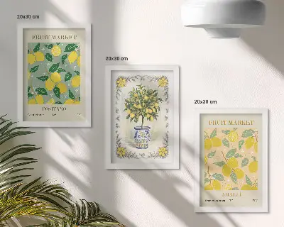 Talijanski posteri s motivima citrusa i voća set od 3 slike u okviru