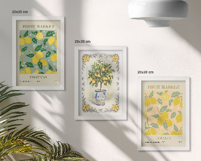 Set 3 slike u okviru Talijanski posteri s citrusima i voćem