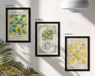 Set 3 slike u okviru Talijanski posteri s citrusima i voćem