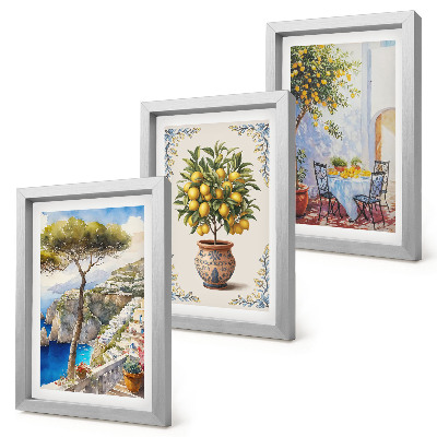 Zidna galerija slika Pogled na more s limunovim stablom i vrtnim stolom