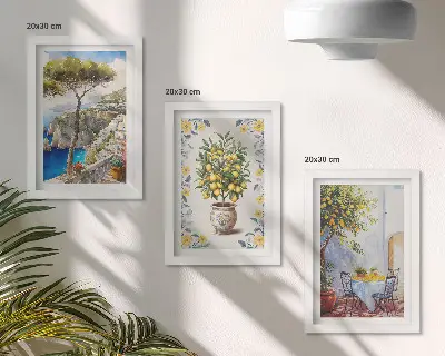Komplet slika u okviru pogled na more s limunovim stablima