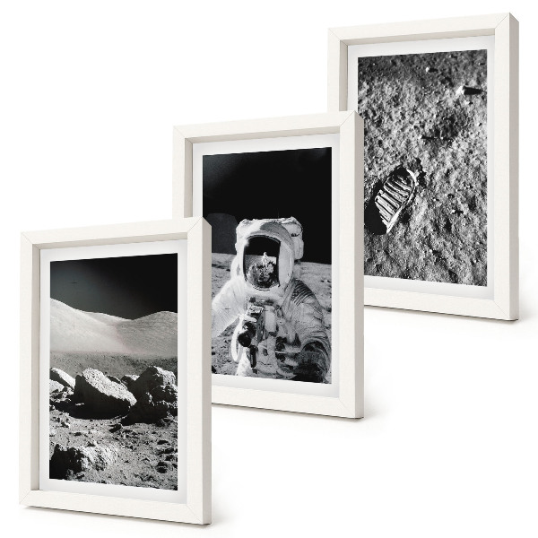 Zidna galerija slika Fotografije Mjeseca s astronautom i otiskom stopala