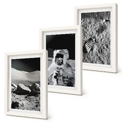 Zidna galerija slika Fotografije Mjeseca s astronautom i otiskom stopala