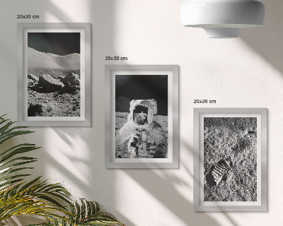 Zidna galerija slika Fotografije Mjeseca s astronautom i otiskom stopala