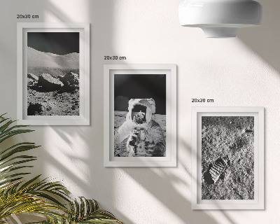 Zidna galerija slika Fotografije Mjeseca s astronautom i otiskom stopala