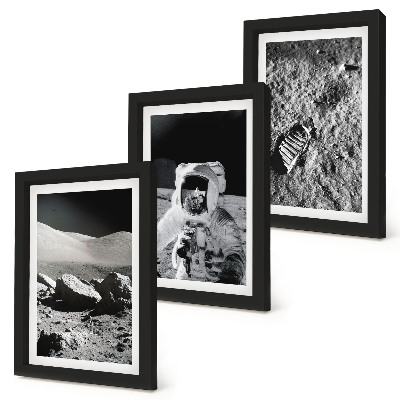 Zidna galerija slika Fotografije Mjeseca s astronautom i otiskom stopala