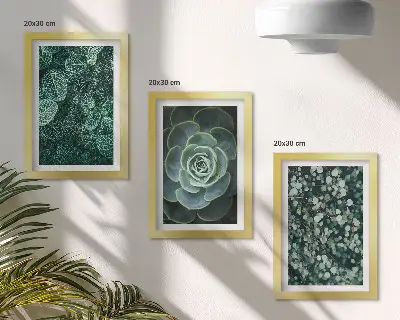 Zidna galerija slika Zeleno lišće sukulenata i nježne grančice