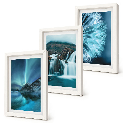 Zidna galerija slika Zimski krajolici s vodopadima i aurorom borealis