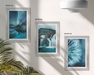 Zidna galerija slika Zimski krajolici s vodopadima i aurorom borealis