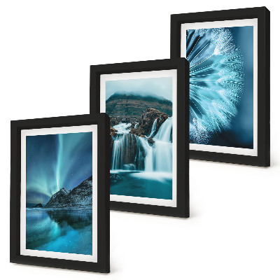 Zidna galerija slika Zimski krajolici s vodopadima i aurorom borealis