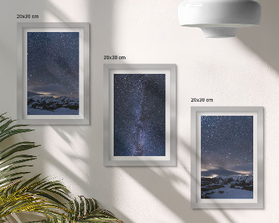 Zidna galerija slika Noćno nebo sa zvijezdama i planinskim krajolikom