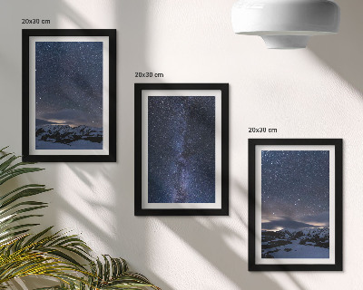 Zidna galerija slika Noćno nebo sa zvijezdama i planinskim krajolikom
