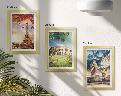 Zidna galerija slika Spomenici Europe u toplim bojama krajolika