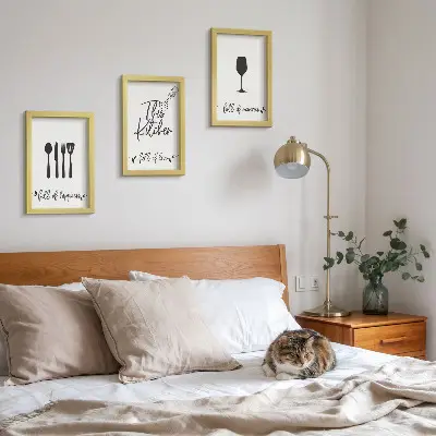 Komplet slika u okviru motivi kuhinjskog pribora s natpisima za kuhinju