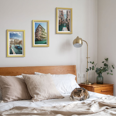 Set 3 slike u okviru Pogled na Veneciju s kanalima i urbanom arhitekturom