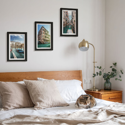 Set 3 slike u okviru Pogled na Veneciju s kanalima i urbanom arhitekturom