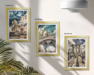 Mostovi i tornjevi u europskim gradovima set od 3 slike u okviru