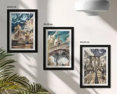 Mostovi i tornjevi u europskim gradovima set od 3 slike u okviru
