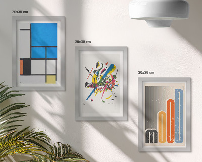 Komplet slika u okviru Apstraktne moderne kompozicije s geometrijskim oblicima