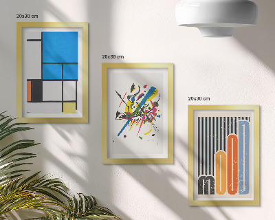 Komplet slika u okviru Apstraktne moderne kompozicije s geometrijskim oblicima