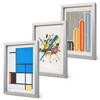 Komplet slika u okviru Apstraktne moderne kompozicije s geometrijskim oblicima