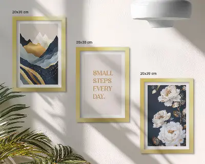Zidna galerija slika apstraktno planinsko cvijeće i inspirativni natpisi