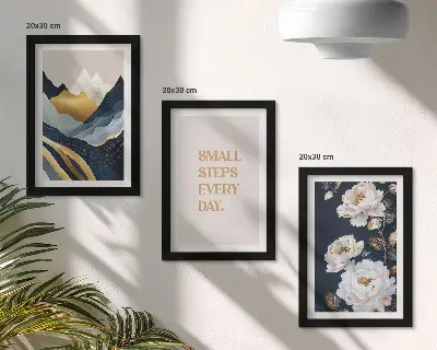 Zidna galerija slika apstraktno planinsko cvijeće i inspirativni natpisi