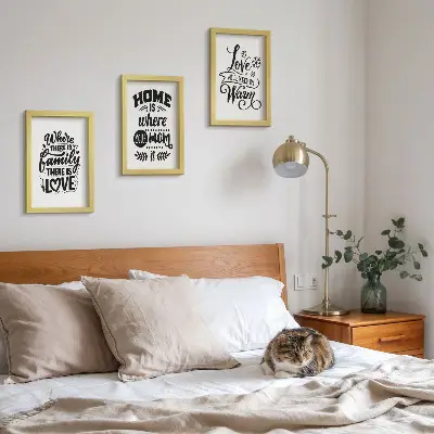 Set od 3 slike u okviru s motivima obitelji, ljubavi, doma i topline s prigodnim sloganima