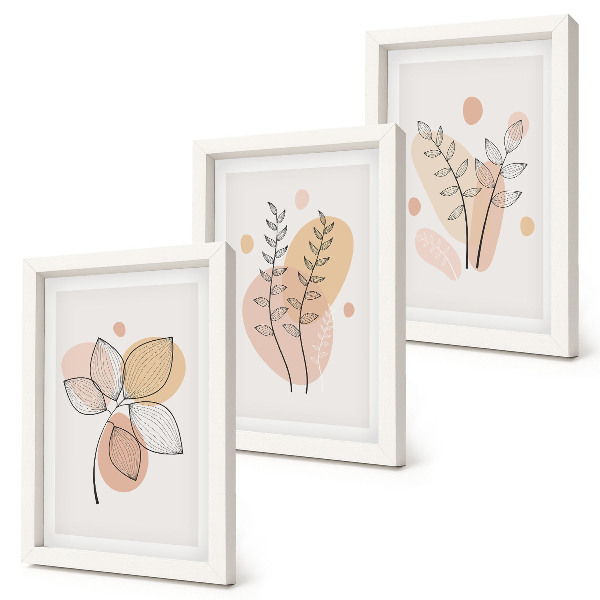 Komplet slika u okviru Minimalistički crteži biljaka u pastelnim bojama