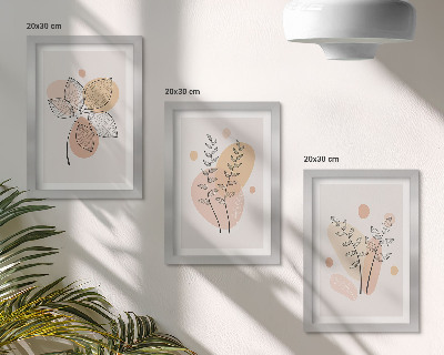 Komplet slika u okviru Minimalistički crteži biljaka u pastelnim bojama