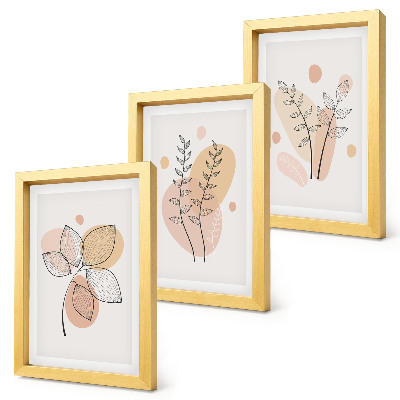 Komplet slika u okviru Minimalistički crteži biljaka u pastelnim bojama