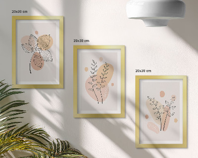 Komplet slika u okviru Minimalistički crteži biljaka u pastelnim bojama