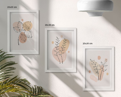 Komplet slika u okviru Minimalistički crteži biljaka u pastelnim bojama