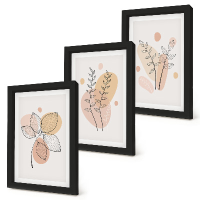 Komplet slika u okviru Minimalistički crteži biljaka u pastelnim bojama