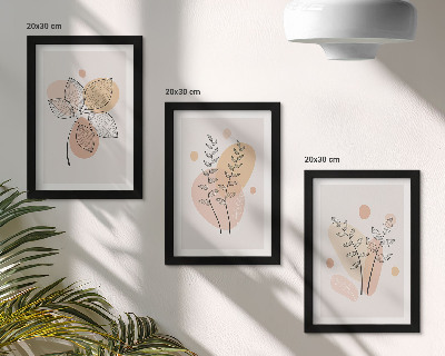 Komplet slika u okviru Minimalistički crteži biljaka u pastelnim bojama