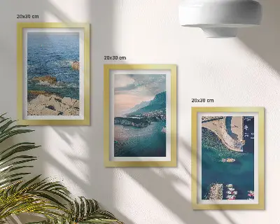 Komplet slika u okviru pogled na more s liticama i planinskim uvalama
