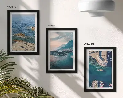 Komplet slika u okviru pogled na more s liticama i planinskim uvalama