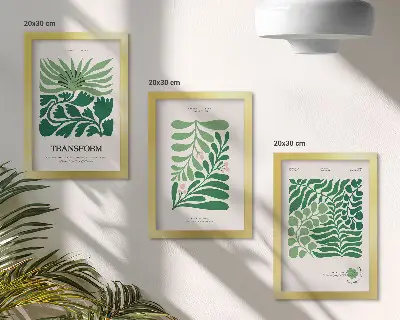 Komplet slika u okviru motivi zelenog lišća i biljaka raznih oblika