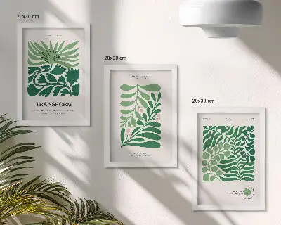Komplet slika u okviru motivi zelenog lišća i biljaka raznih oblika