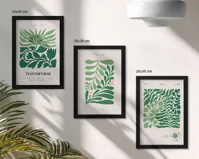 Komplet slika u okviru motivi zelenog lišća i biljaka raznih oblika