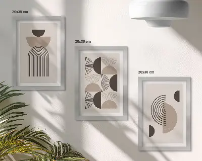 Zidna galerija slika apstraktni geometrijski uzorci u minimalističkom stilu