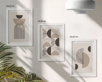 Zidna galerija slika apstraktni geometrijski uzorci u minimalističkom stilu