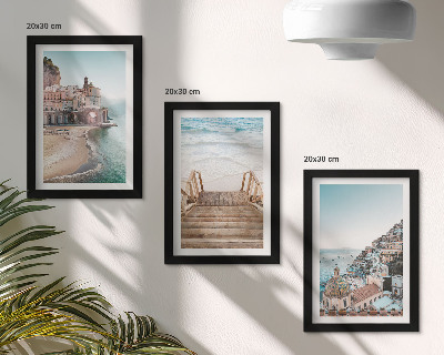 Komplet slika u okviru Ljetni pastelni pogledi s primorskom arhitekturom i plažom
