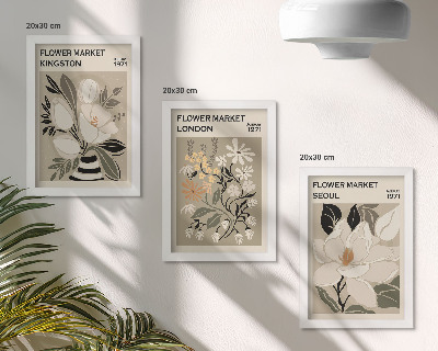 Zidna galerija slika Retro cvijeće iz različitih gradova diljem svijeta