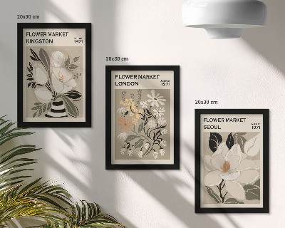 Zidna galerija slika Retro cvijeće iz različitih gradova diljem svijeta