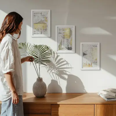 Zidna galerija slika s apstraktnim minimalističkim modernim uzorcima