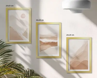 Zidna galerija slika apstraktni pejzaži u nijansama smeđe i bež boje