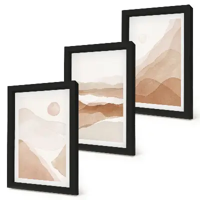 Zidna galerija slika apstraktni pejzaži u nijansama smeđe i bež boje