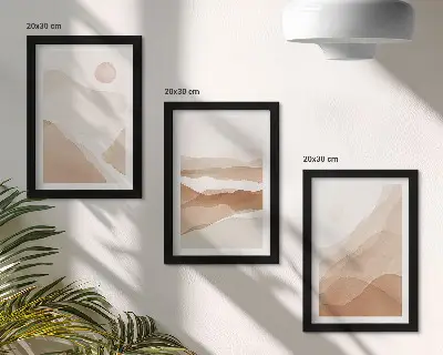 Zidna galerija slika apstraktni pejzaži u nijansama smeđe i bež boje